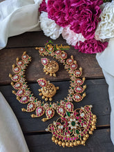 Precious Jadau Kundan Maanga Neckpiece MATT FINISH – Red-Green -J041